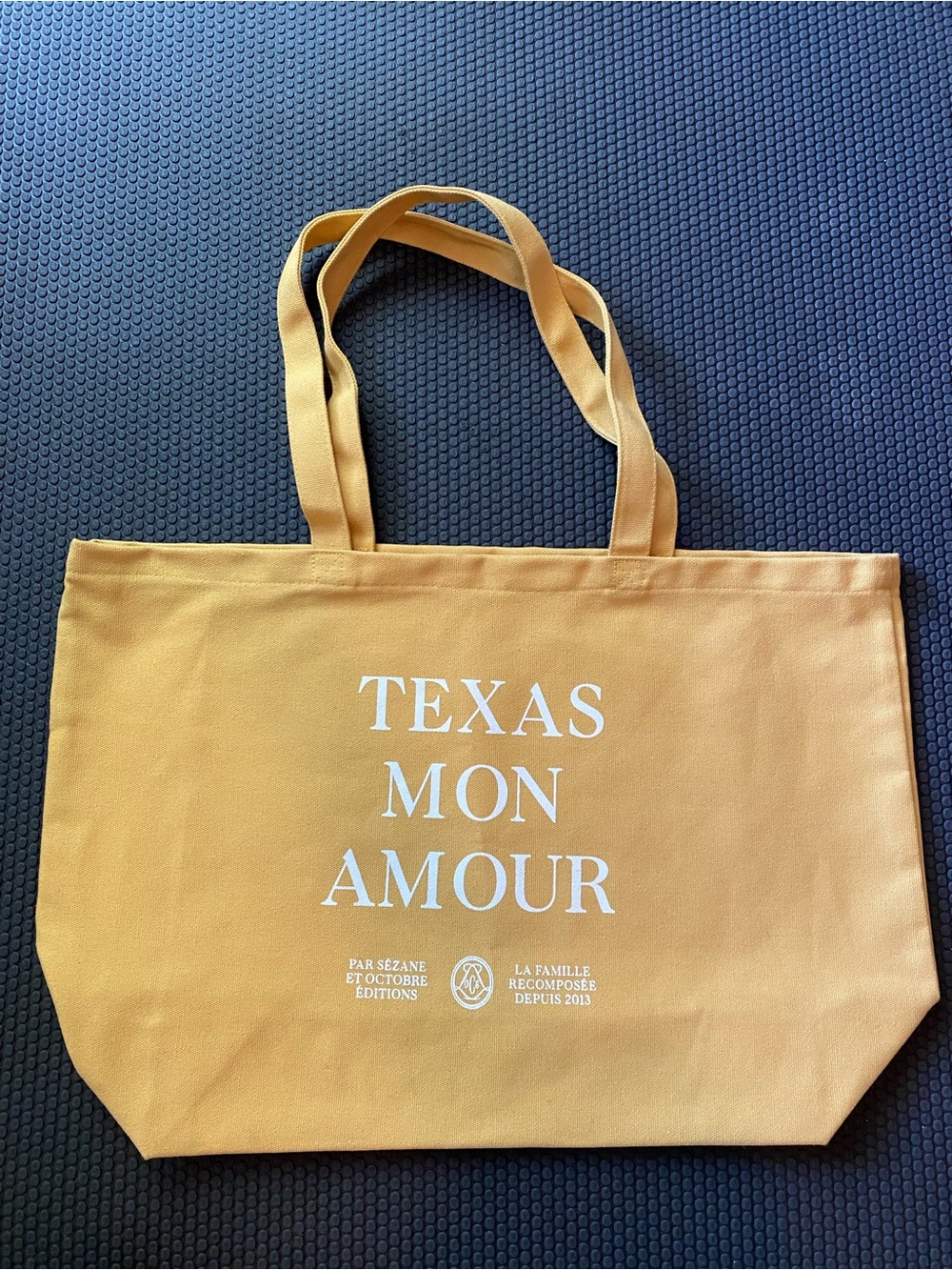 NWOT. Sezane Yellow 'Texas Mon Amour' Canvas Tote